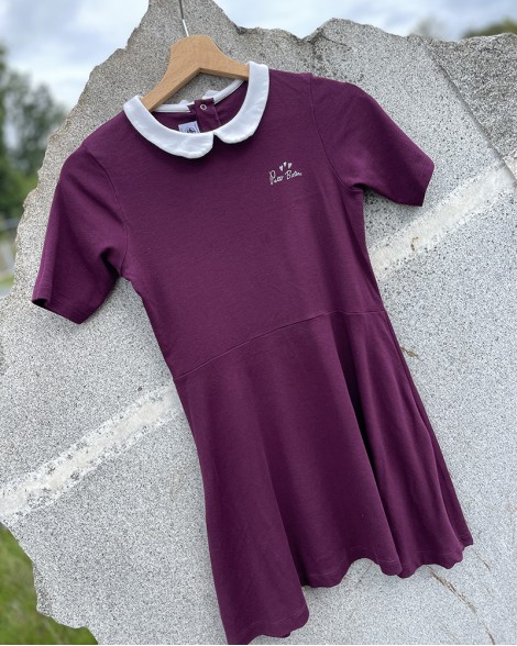 Šaty dětské Petit Bateau vínové 